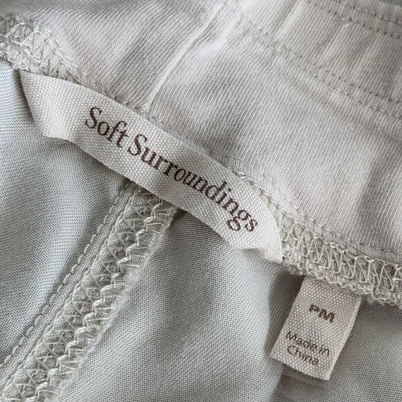 Soft Surroundings Pippa Pants Womens Medium Petite Metro Snap Hem White Beachy - Picture 2 of 9